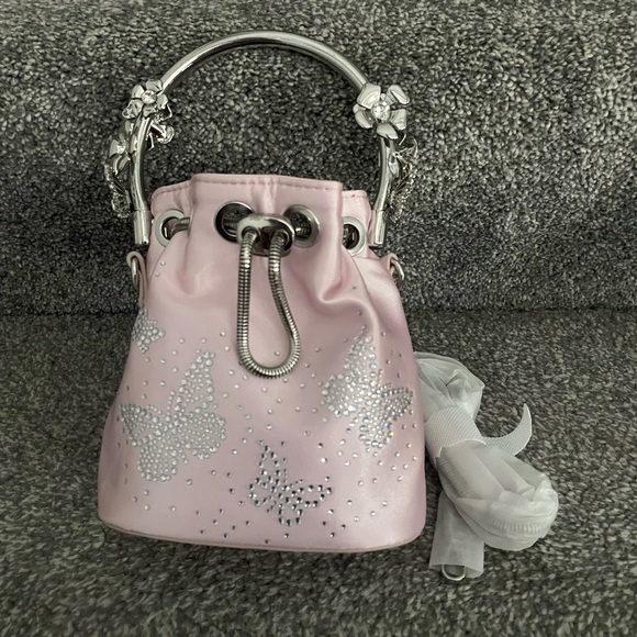 Aldo x Wicked glindafied satin bucket bag crossbody butterfly charm purse NEW - Picture 6 of 12